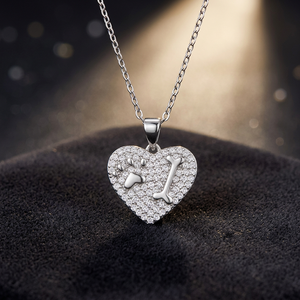 Collier chaîne à maillons en argent sterling 925 plaqué or avec pendentif cœur brisé en zircon naturel entièrement serti, style hip-hop, certifié CNAS, idéal comme cadeau - Product Image 1