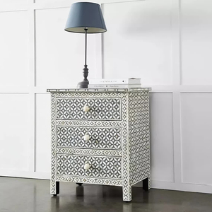 High Quality Bone Inlay <b>Chest</b> Drawer Living Room Cabinet Furniture Antique Style Bone Inlay Dresser Cabinet From India - Product Image 2