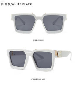 surdimensionné de marque À La Mode Italie Design Instagram Steampunk Rétro Carré moderne Futuriste lunettes de soleil - Product Image 5