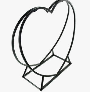 Porta Leños Minimalista <span class=keywords><strong>de</strong></span> Estilo Japonés en Forma <span class=keywords><strong>de</strong></span> Corazón, Ahorra Espacio, Acabado en Carbón Mate - Product Image 4