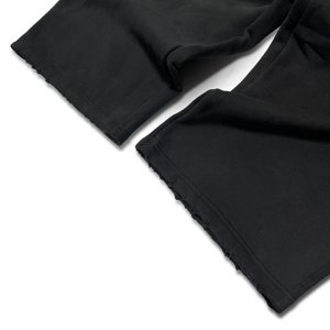 Pantalones cortos de chándal para hombre, negros, con estampado de letras PIVT 2026 ATHLETICS, de pierna ancha, con bajo sin rematar, estilo streetwear - Product Image 5