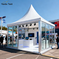 Tienda de campaña de lujo 8X8 10X10m Pagoda con pared de PVC de vidrio para alquiler de negocios Servicios de catering Carpa de marquesina para exposiciones Venta
