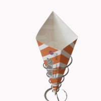 Cono de papel recubierto reciclado de gran oferta para uso industrial de patatas fritas y pizza