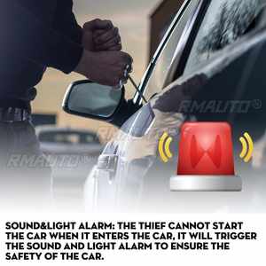 Kit d'alarme de voiture 12V avec télécommande, système d'entrée sans clé, démarrage du moteur, alarme, bouton poussoir, démarrage/arrêt automatique - Product Image 5