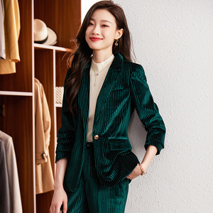 D & M Venta caliente de moda de las mujeres de manga larga de color sólido traje <span class=keywords><strong>Blazer</strong></span> y pantalones Conjunto para las mujeres traje formal - Product Image 2