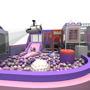 Dibujos de diseño gratuito Parque de atracciones interior para niños personalizado Tema de macarrón púrpura Equipos de área para niños Parque infantil interior - Product Image 4