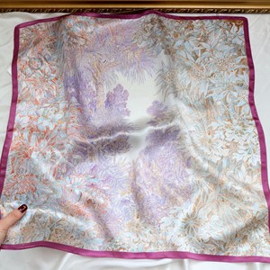 100% Mulberry Silk <b>Scarf</b> 70x70cm Botanical Garden Luxury Feeling <b>Square</b> Custom Printed Design <b>Scarf</b> Factory Direct - Product Image 4