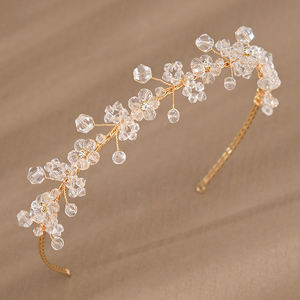 Lujo hecho a mano Simple aleación Cristal Diamantes de imitación boda fiesta nupcial diademas - Product Image 2