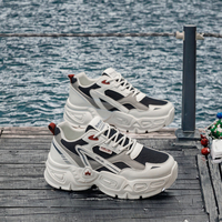 Chaussures de sport décontractées pour hommes, tendance, polyvalentes, à semelle épaisse, augmentant la taille, style papa, nouvelle collection automne, respirantes, en maille, semelle intérieure en EVA
