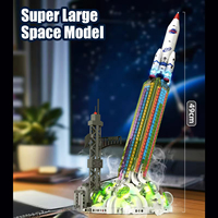 EPT 711+PCS Blocs de construction de fusée spatiale avec lumière et pulvérisation de brume, ensemble de construction STEM, lanceur de fusée détachable, cadeau pour enfants