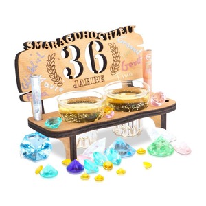 Schnapps-Bank Holzbank Weinglasständer Kreatives Dekorationsstück für Hochzeitstag Erster Geburtstag Party - Product Image 3