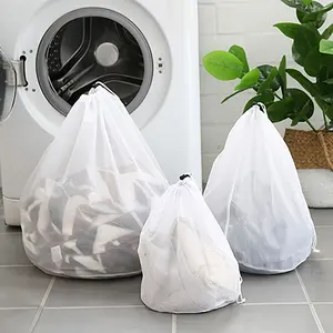 实用的大洗涤网袋，耐用的细网眼洗衣袋，带可锁拉绳，适用于大衣服