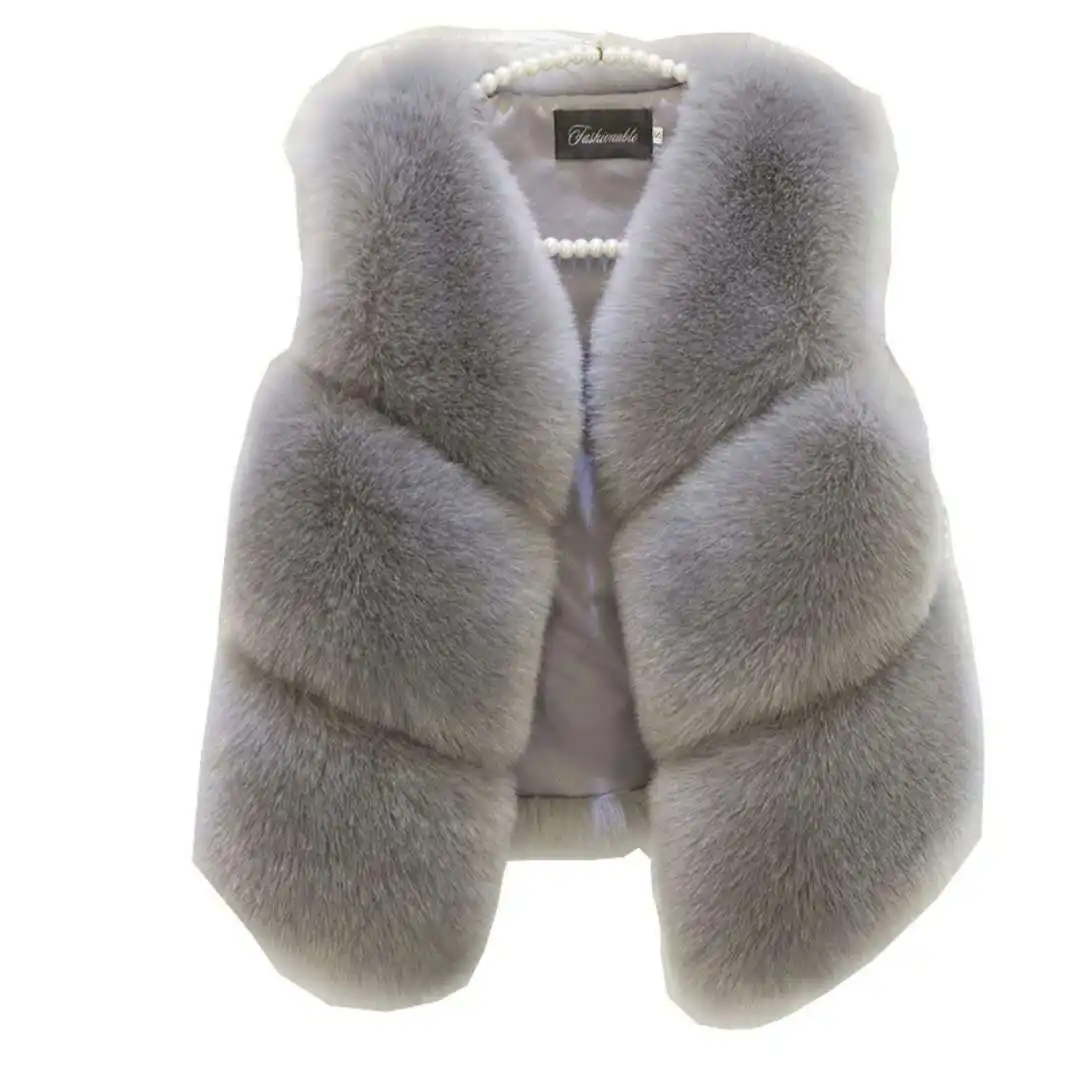 Custom Faux Fox Fur Winter Fashion Warm Vest Coat Women Female Long Classic Lady Fur Vest For Ladies