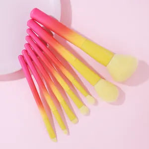 Набор кистей для макияжа с двумя цветными градиентными ручками