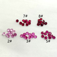Pierre précieuse rubis synthétique rouge coupe brillante coupe ronde 5mm-10mm pierres de corindon rubis à facettes