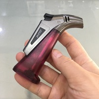 Mini briquet torche à jet droit bleu coupe-vent pour cigares, moxibustion et soudure