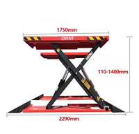 1.2/1.4/1.6m Élévateur Ciseaux Électrique Portable Hydraulique pour Garage Auto avec Position Intermédiaire, Certifié CE, Capacité de Levage 4000kg