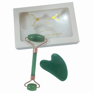Set de Regalo de Belleza para Mujer OEM a Buen Precio, Rodillo de Cristal de Aventurina Verde y Tabla Gua Sha, Empaquetado en Caja Personalizada - Product Image 2