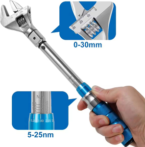 Clé dynamométrique réglable en acier inoxydable 5-25 Nm (métrique/im impérial) à embout ouvert, entraînement 1/2 pouce, tête de cliquet interchangeable 9x12mm - Product Image 5
