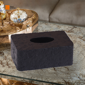 Corbeille à papier en résine noire style rock personnalisée, de haute qualité, pour hôtels de luxe, avec <span class=keywords><strong>pieds</strong></span> en caoutchouc, pour rangement de mouchoirs <span class=keywords><strong>dans</strong></span> <span class=keywords><strong>les</strong></span> salles de bain. - Product Image 5