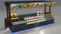 Artworld présente un kiosque de fruits frais personnalisé au détail, conception de stand de jus de fruits pour le centre commercial