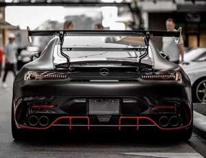 Kit carrosserie en fibre de carbone pour Mercedes-Benz <span class=keywords><strong>AMG</strong></span> amélioré noir GT GTC <span class=keywords><strong>GTS</strong></span> GTR pare-chocs avant pare-chocs arrière Kit de carrosserie de jupe latérale de garde-boue - Product Image 4