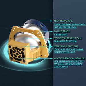 Siêu rõ ràng ống kính bảo vệ <span class=keywords><strong>LED</strong></span> Đèn xe 60W tự động dẫn bóng đèn bi <span class=keywords><strong>LED</strong></span> máy chiếu 3.0 Ống Kính <span class=keywords><strong>Led</strong></span> Đèn Pha - Product Image 4