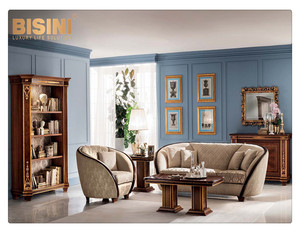 Sofá clásico Americano de madera maciza, hecho a <span class=keywords><strong>mano</strong></span>, curvo, 1 + <span class=keywords><strong>2</strong></span> + 3, sala de estar - Product Image 1