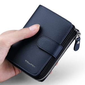 <span class=keywords><strong>Portafoglio</strong></span> da <span class=keywords><strong>uomo</strong></span> di nuova moda in vera pelle con porta biglietti da visita RFID polivalente con <span class=keywords><strong>cerniera</strong></span> borsa POLO e custodia fotografica - Product Image 2