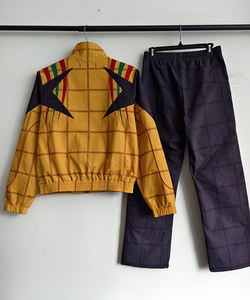 <strong>Men's</strong> Color Block Plaid Track <strong>Suit</strong> Stand Collar Full Zip Jacket Elastic Waist Pants Windproof Lightweight Streetwear Athletic - Product Image 4