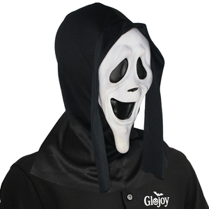 Masque effrayant en caoutchouc souple <span class=keywords><strong>Smiley</strong></span> Ghost, accessoire de déguisement d'Halloween, pour fête costumée, farces et attrapes, personnalisable - Product Image 4