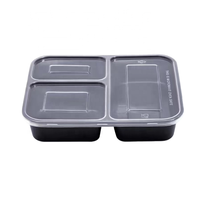 Boîte à bento jetable à 3 compartiments avec micro-ondes et congélateur Boîte à lunch en plastique sans couvercle pour boîte à lunch