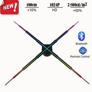 WIFI APP Cloud <span class=keywords><strong>Control</strong></span> 100cm 3D Hologramme Led Ventilateurs Affichage Publicitaire Support Épissage Multiple Affichage Holographique 3D - Product Image 4