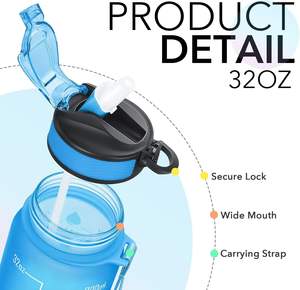 Botella de Agua Deportiva 3 en 1 para Niños, Botella de Agua de Plástico Ecológica para Deportes Escolares - Product Image 3