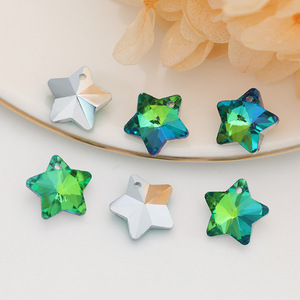 Pendentif étoile à facettes en acrylique irisé, scintillant, à cinq branches, pour la fabrication de bijoux <span class=keywords><strong>DIY</strong></span>, breloques pour boucles d'oreilles et bracelets, perles, accessoires de création. - Product Image 2