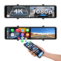 A7 Android Auto Double Objectif Enregistreur Vidéo Caméras 4K Gps Wifi Rétroviseurs Caméra Avant Et Arrière Dash Cam Avec Apple CarPlay