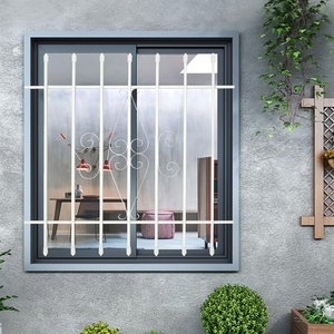 Fenêtre d'entrée moderne en aluminium Prima avec panneaux isolants et serrure sécurisée pour les maisons familiales, grilles noires, profilé en aluminium - Product Image 6