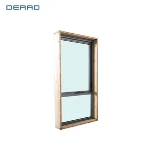 نافذة بابية ذات مفصلات من الألومنيوم مزودة بظلة ذات جودة فاخرة للاستخدام الداخلي والخارجي