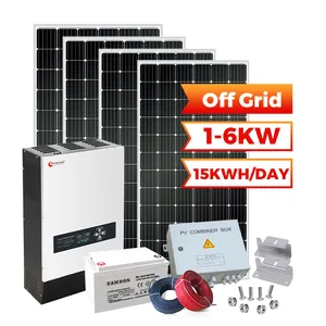 Complete Set Off Grid Zonne-energie Power System 3000W 4000W 5000W 2kw Huis Thuis All In One hybride Solar Panel System Kit 5000W