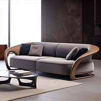 Canapé multifonctionnel trois places en bois massif de noyer noir nord-américain, style chinois moderne, pour salon