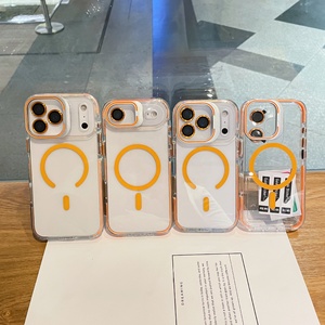 Coque de téléphone portable magnétique anti-chute colorée au design personnalisé avec support d'objectif pour iPhone 17 16 15 Pro Max 14 13 12 11 - Product Image 1