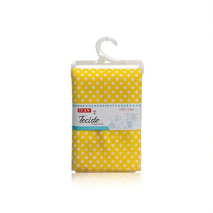Tessuto Ilan a pois 100x150 cm giallo con pois bianchi per artigianato e cucito - Product Image 2