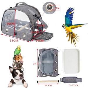 Cage à oiseaux portable tendance avec plateau en plastique, petit sac de transport en tissu Oxford et PVC pour oiseaux, perroquets, pigeons et petits animaux de compagnie - Product Image 2