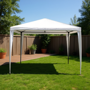 Pergola en fer 10x10 pieds, tissu PE imperméable noir, gazebo de patio extérieur, durable, installation facile - Product Image 2
