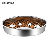 Fabricant de bols personnalisés de luxe pour animaux de compagnie, gamelles anti-glouton en acier inoxydable pour chiens et chats, avec logo sur mesure