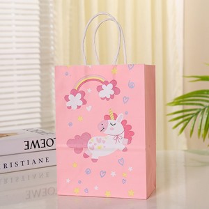 Sacs en papier pour cadeaux et friandises de fête licorne, décorations pour fête d'anniversaire, cadeaux pour fête sur le thème des animaux - Product Image 4