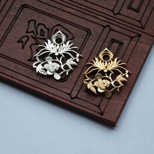 <b>Copper</b> Flower Pendant 31x33mm Plated For <b>Bracelet</b> Making DIY Jewelry Findings - Product Image 2