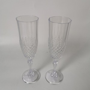 Copas de vino de plástico azul, Copas de champán de plástico reutilizable rosa para eventos de bodas - Product Image 2