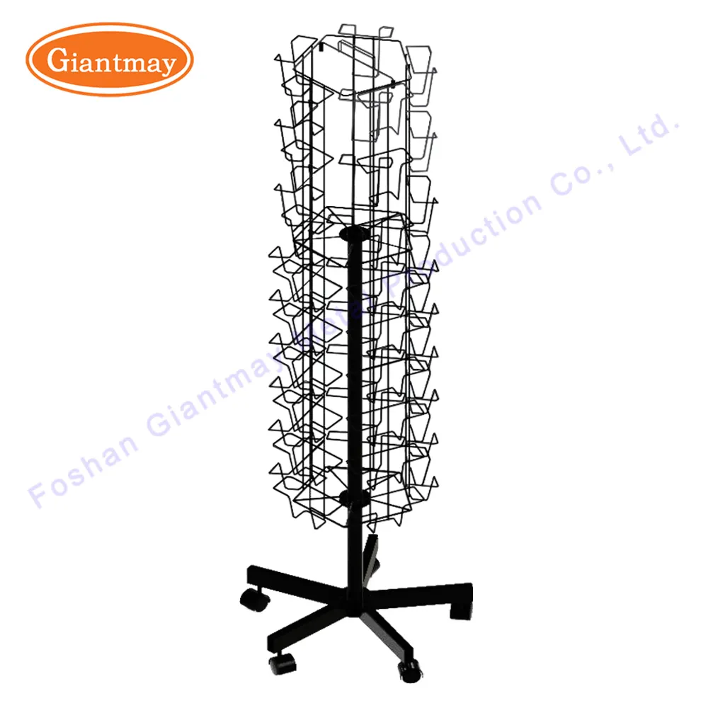 45 Pockets Floor Stand Greeting Post Card wire Display Rack greeting card stand for retail store