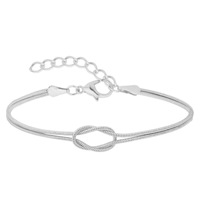 Bracelet en acier inoxydable pour la Saint-Valentin, chaîne serpent nouée à la main, pour femme